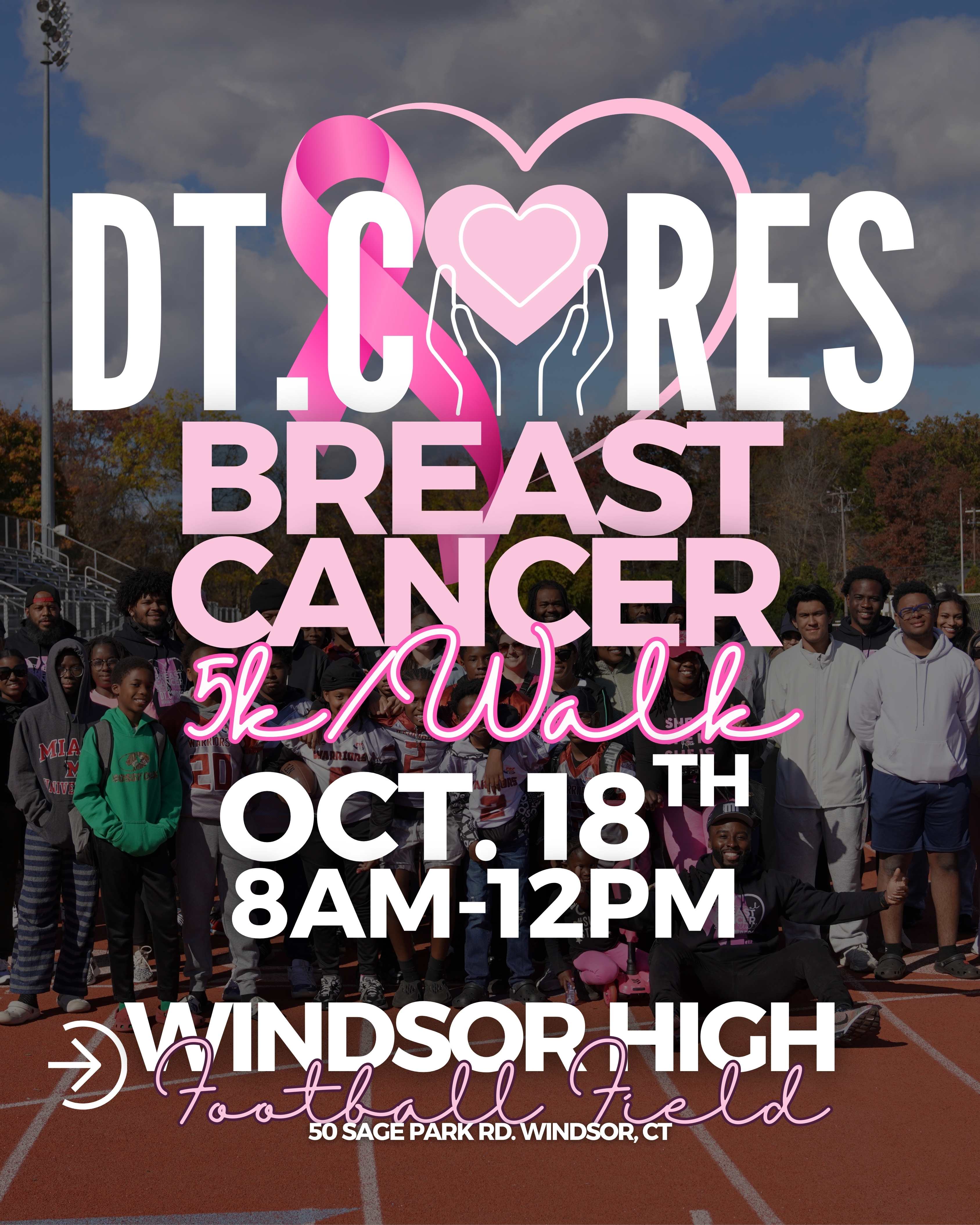 DT Cares Breast Cancer 5K/Walk - October 18th 2025 at Windsor High Football Field